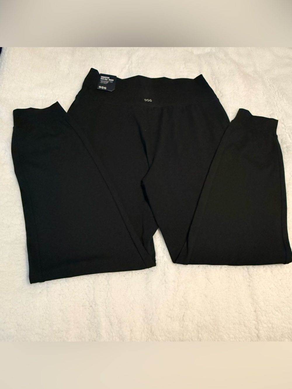 DSG Women’s Black High-Rise Performance Joggers with Cuffed Ankles Size M - Picture 2 of 8